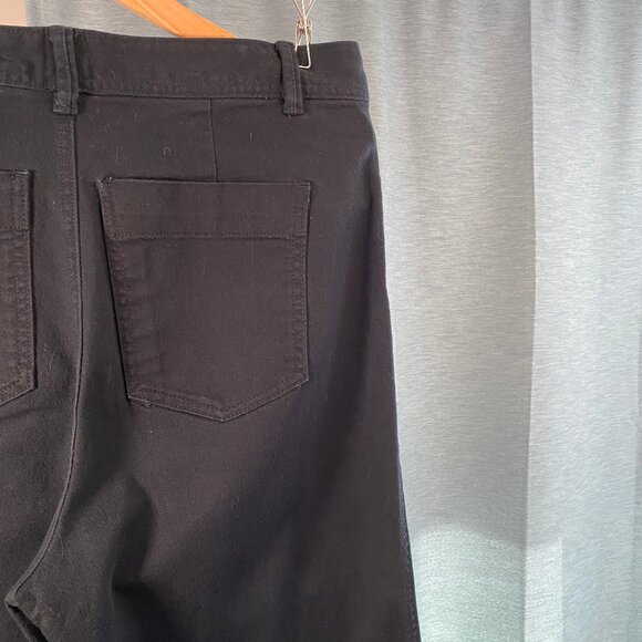 Gap 10 Cropped High Rise Wide Leg Black Denim Jean - Picture 4 of 5